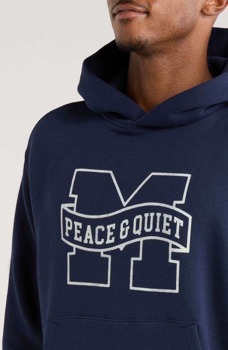 Museum of Peace & Quiet Banner Hoodie, Alternate, color, Navy