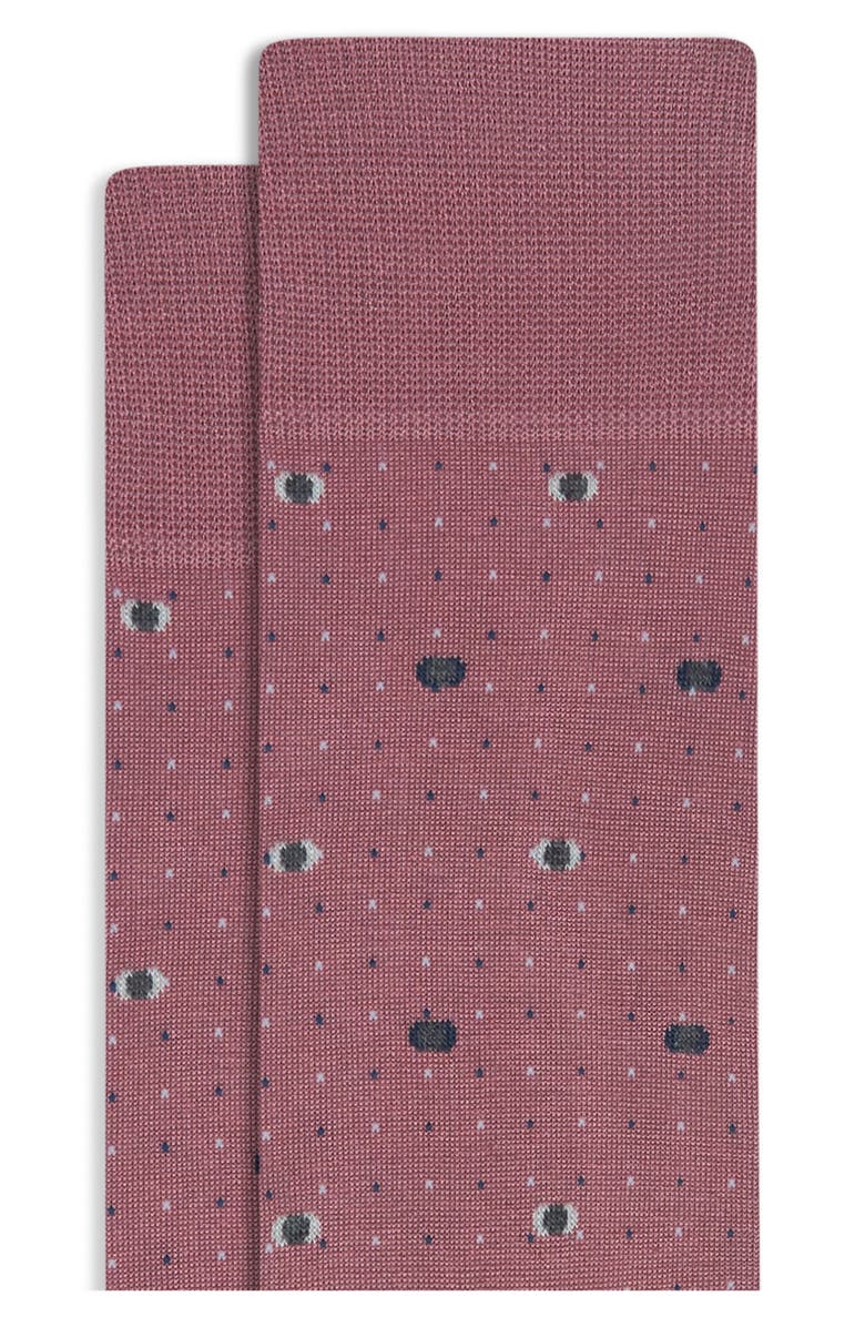 Bugatchi Mercerized Cotton Blend Dress Socks, Alternate, color, Wood Rose