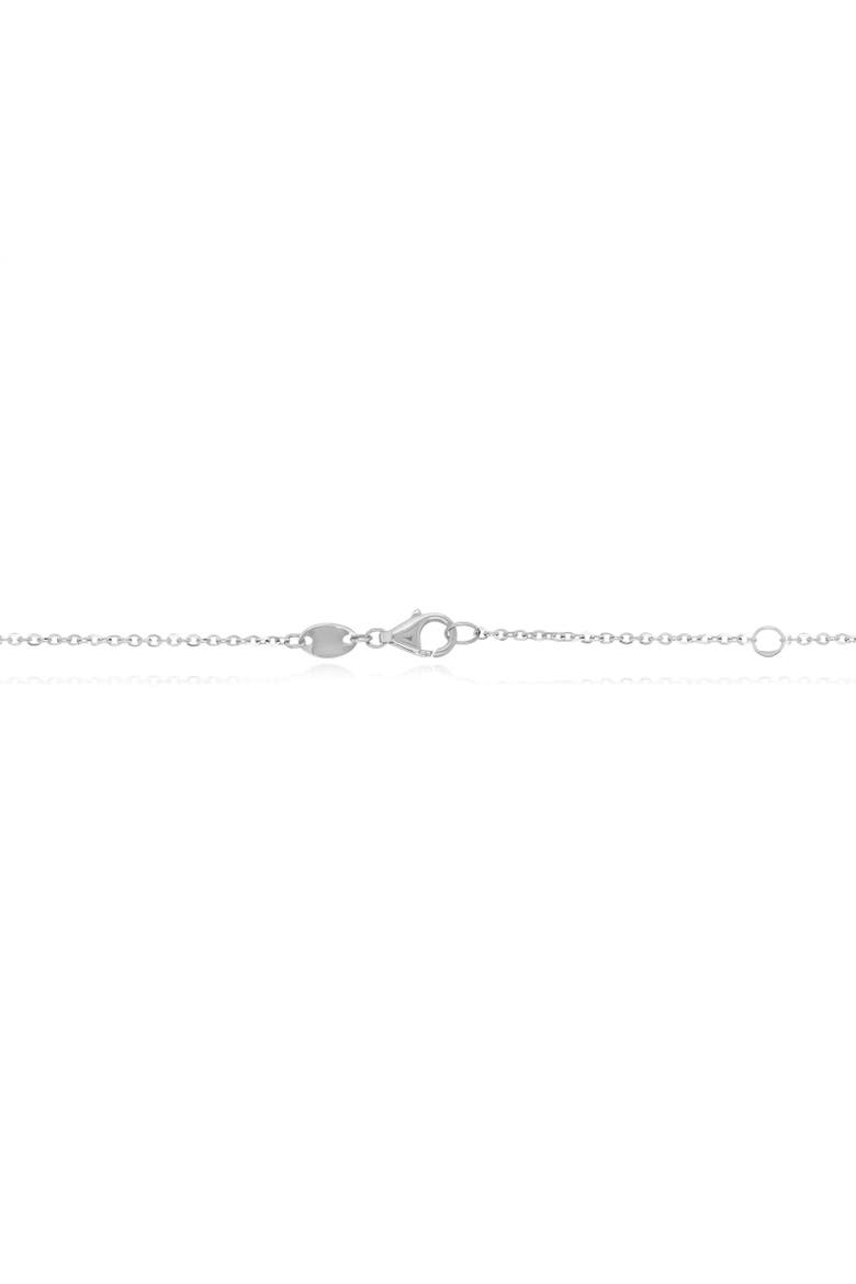 Fluted Gold Diamond Single Clover Necklace, Alternate, color, White Gold