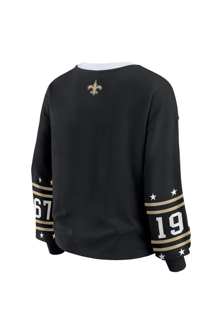 Women's WEAR by Erin Andrews  Black New Orleans Saints Sport Long-Sleeve T-Shirt, Alternate, color, Black