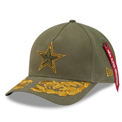 Men's New Era x Alpha Industries  Olive Dallas Cowboys A-Frame 9FORTY Adjustable Hat