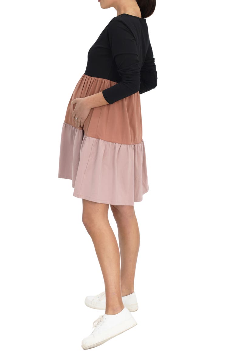 Angel Maternity Long Sleeve Maternity/Nursing Dress, Alternate, color, 