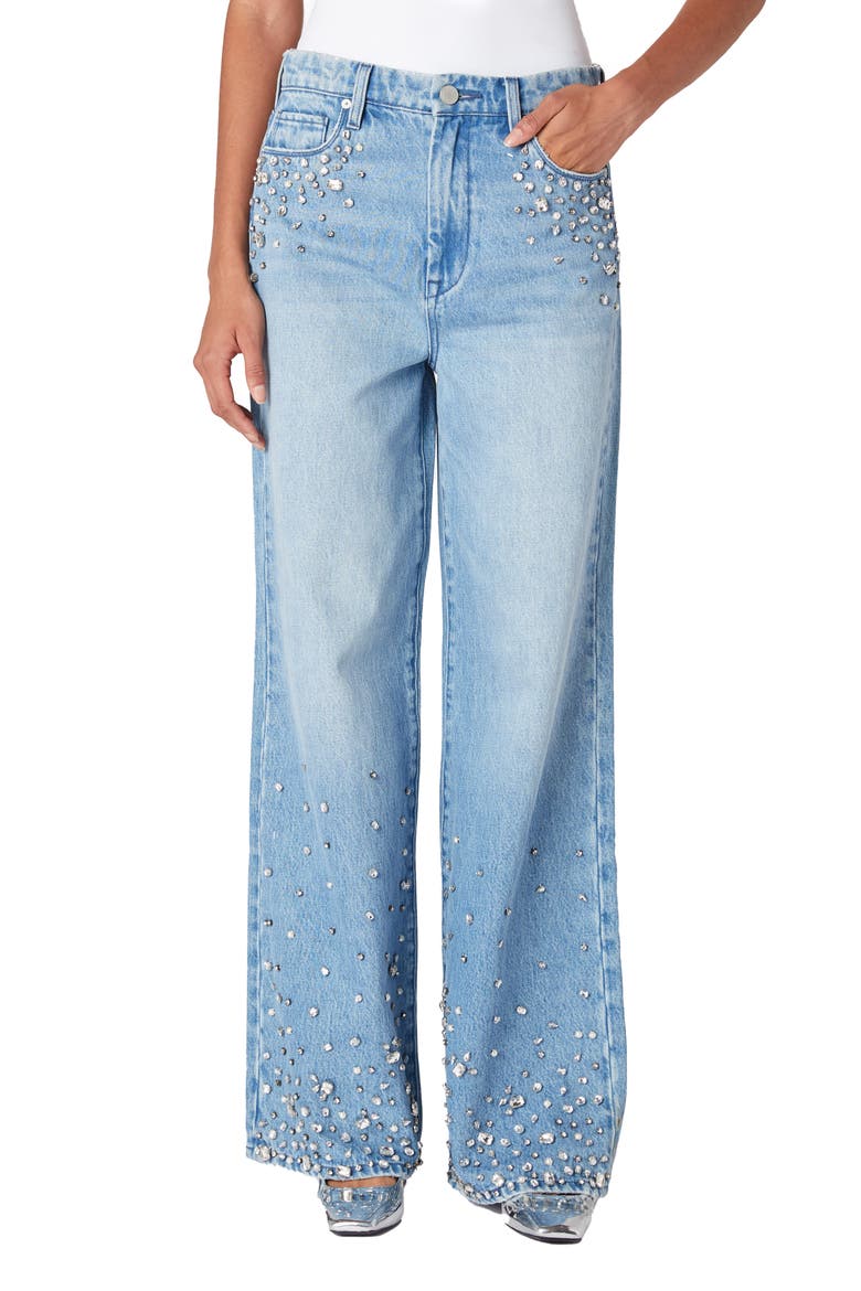 The Franklin Ribcage Wide Leg Jeans, Main, color, BLING OUT