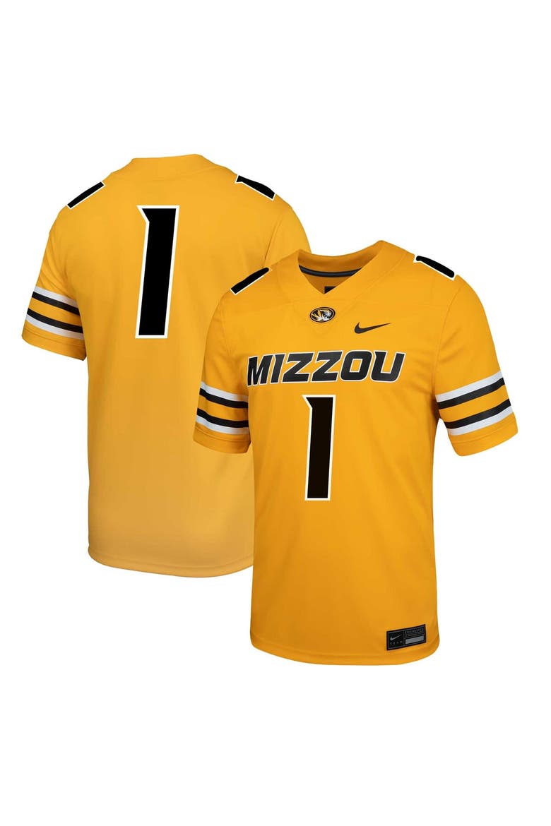Men's Nike #1 Gold Missouri Tigers  Alternate Game Jersey, Main, color, Gold