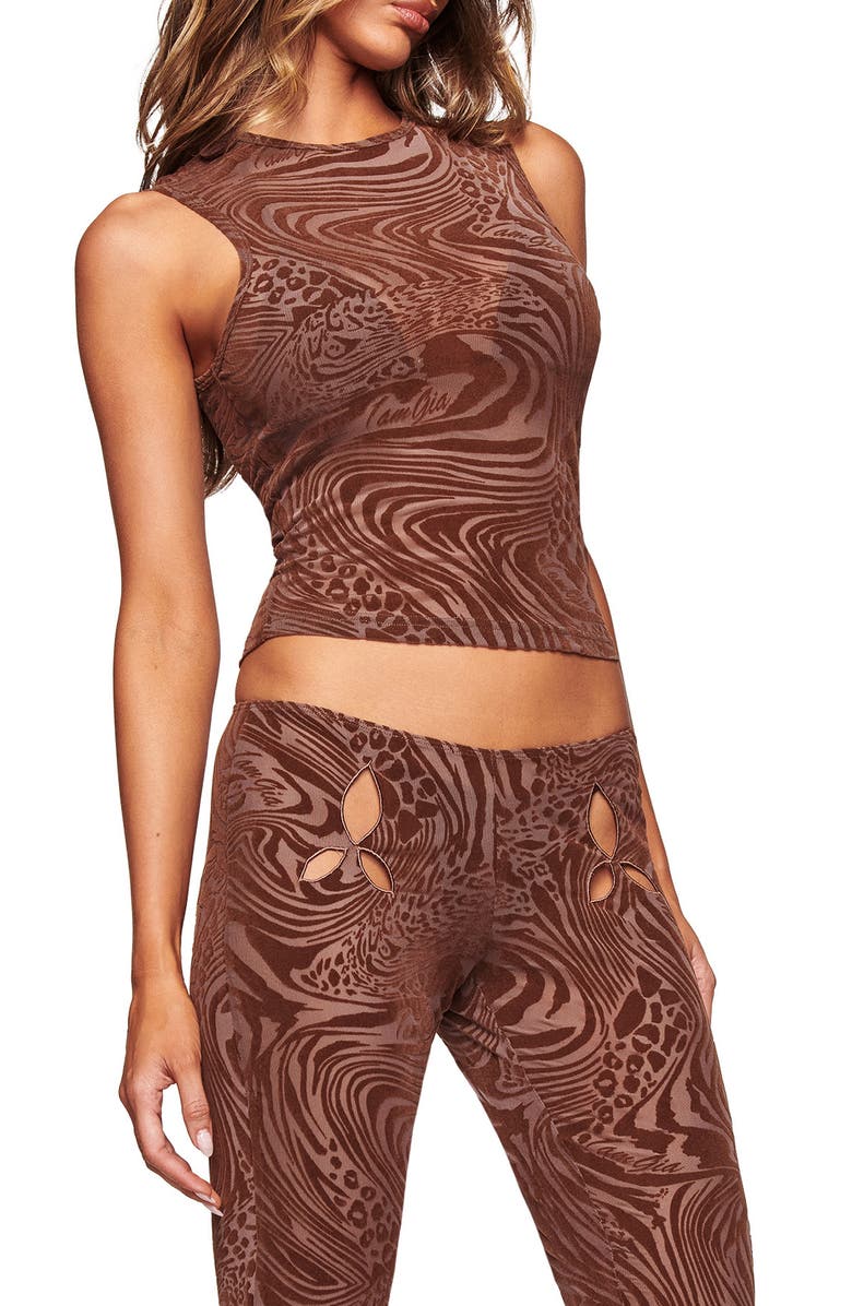 I.AM.GIA Amina Burnout Print Crop Tank, Alternate, color, 