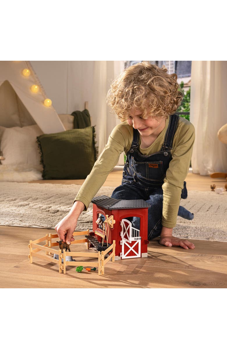 Schleich Farm World, Goat Stable,31 Piece Playset, 2 Animal Figures, Kids 3+, Alternate, color, Multicolored