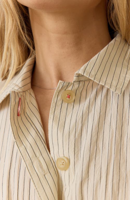 Marine Layer Marina Layer Nova Midi Shirt Dress In Cream/navy Stripe