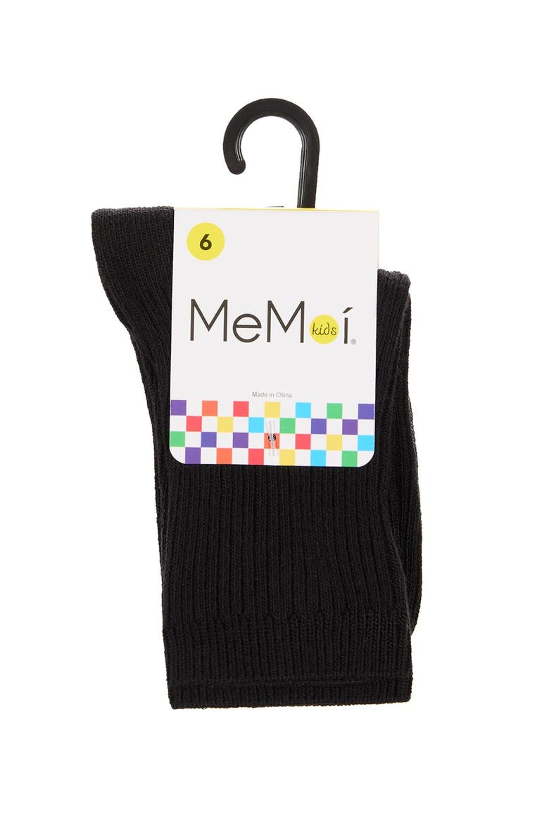 Ribbed Rich Crew Socks, Alternate, color, Black