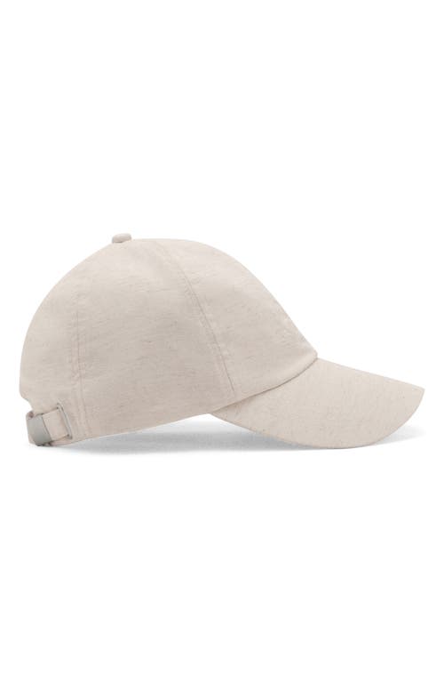 Mango Embroidered Cotton & Linen Baseball Cap In White