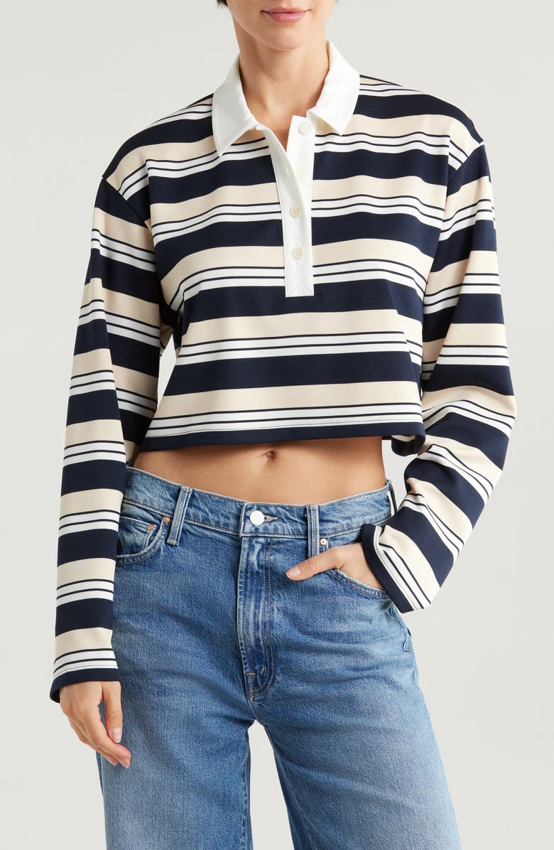 Reformation Anna Rugby Crop Knit Top, Main, color,