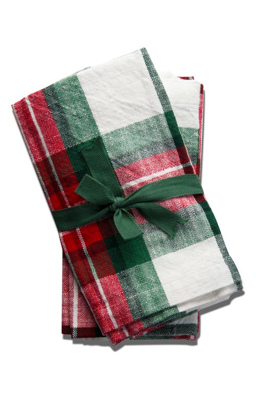 tag Festive Plaid Set of 4 Napkins in Plaid Multi 