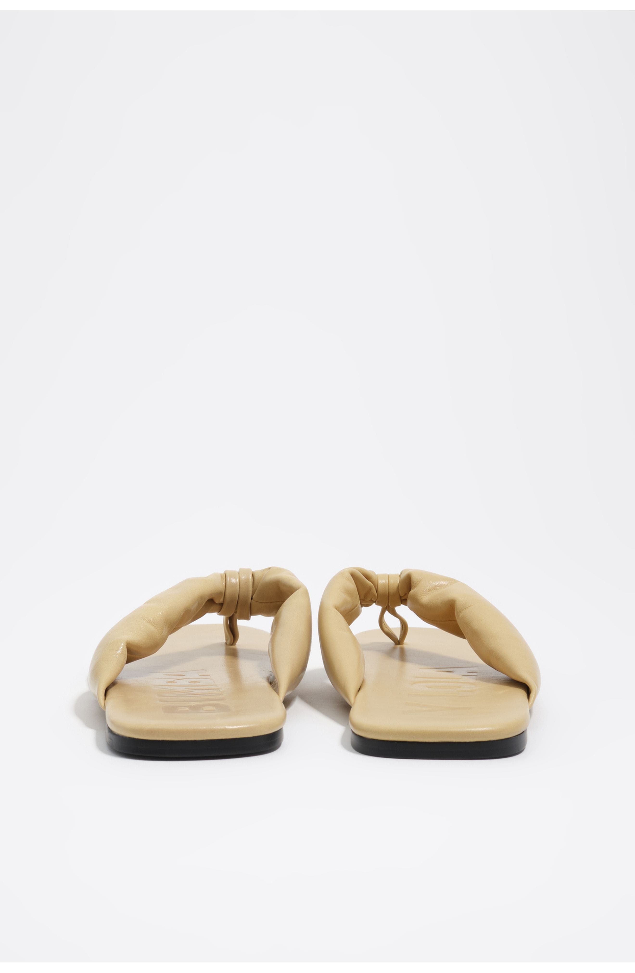 Bimba y Lola Leather Tubular Flat Sandal, Alternate, color, Ochre