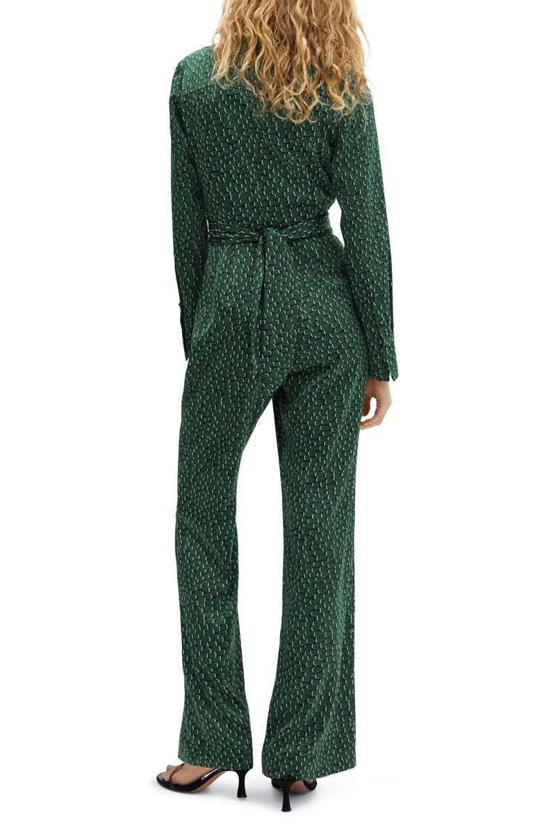 MANGO Wrap Waist V-Neck Long Sleeve Jumpsuit, Alternate, color,