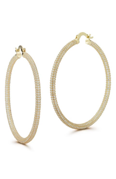 Large Pave Hoop Earrings