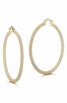 CHLOE AND MADISON Large Pave Hoop Earrings