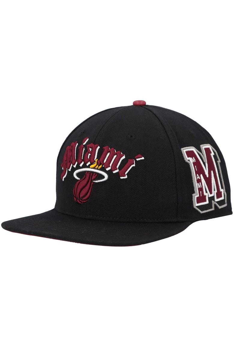 Men's Pro Standard Black Miami Heat Old English Snapback Hat, Alternate, color, Black