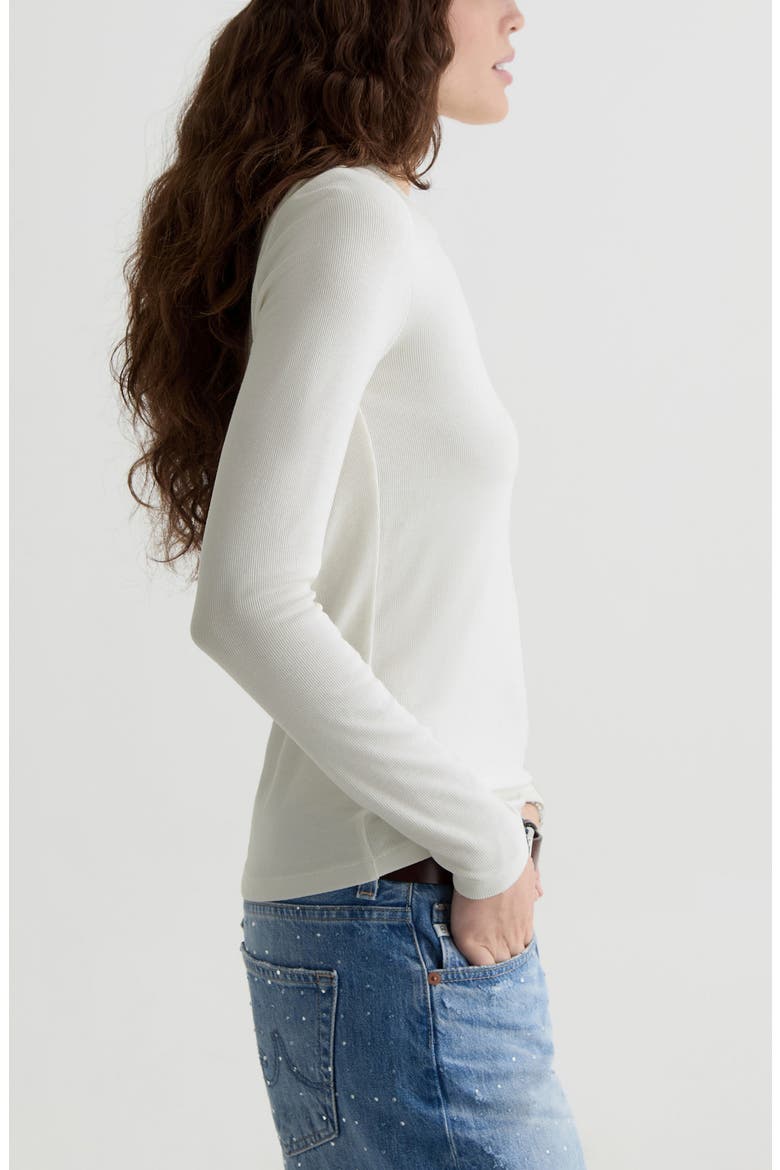 Julia Rib Long Sleeve Top, Alternate, color, POWDER