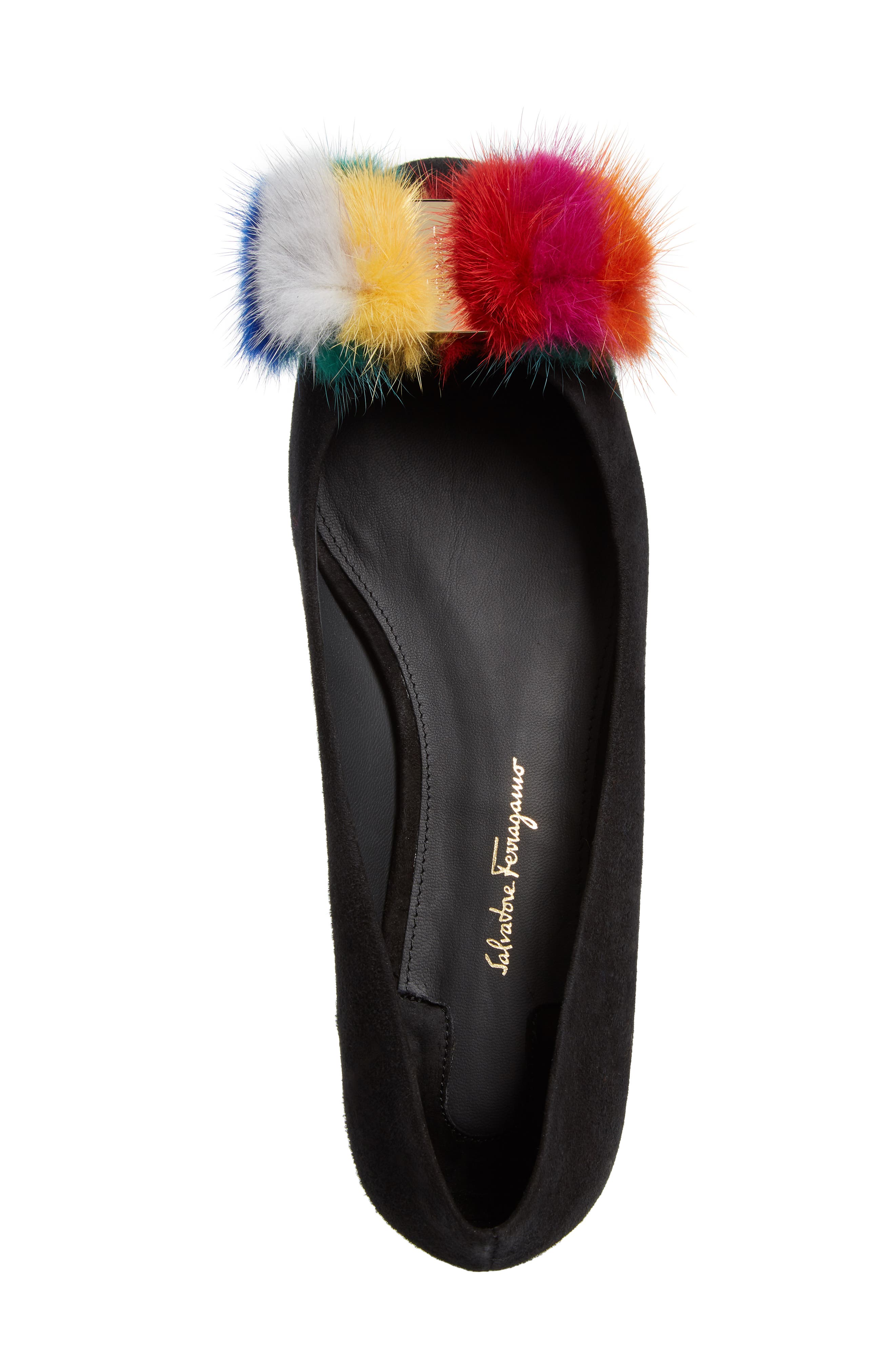 FERRAGAMO Salvatore Ferragamo Varina Genuine Mink Fur Flat, Alternate, color, 
