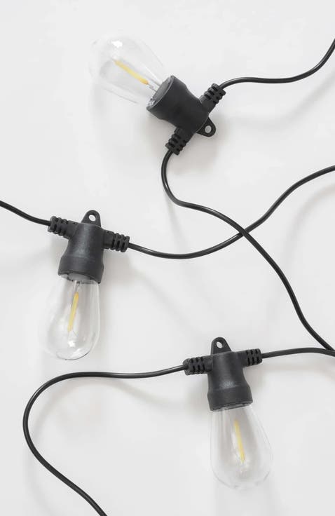 104 ft, 48-light Solar-Powered Heavy Duty LED Outdoor String Lights, Weatherproof and Shatterproof Bulbs