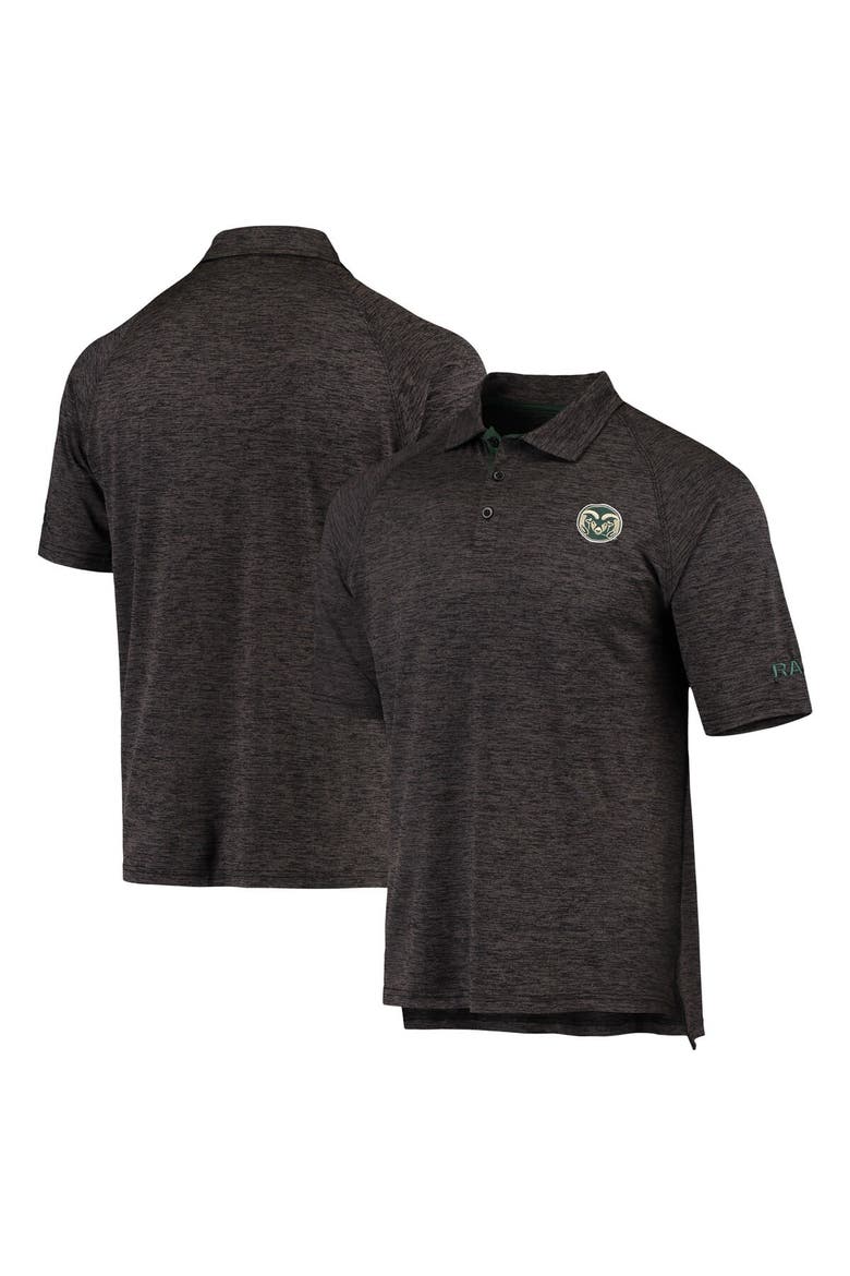 Men's Colosseum Heathered Black Colorado State Rams Logo Down Swing Polo, Main, color, Heather Black