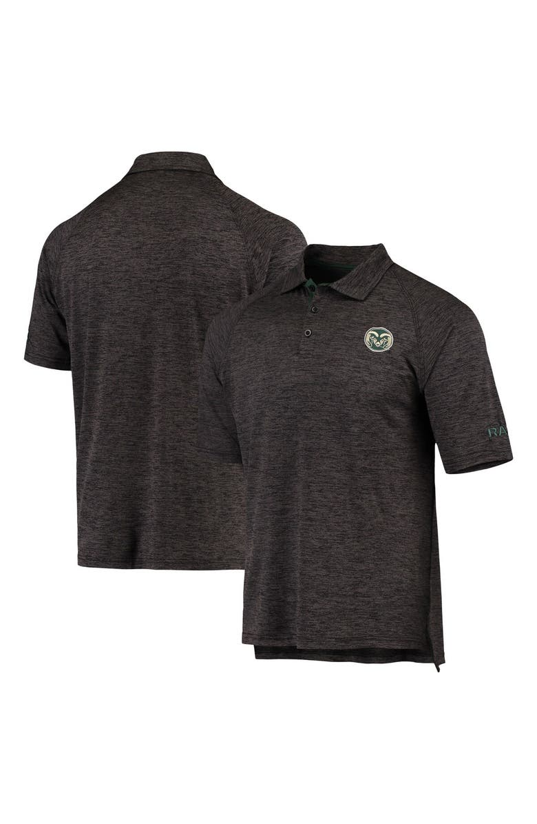 COLOSSEUM Men's Colosseum Heathered Black Colorado State Rams Logo Down Swing Polo, Main, color, Heather Black