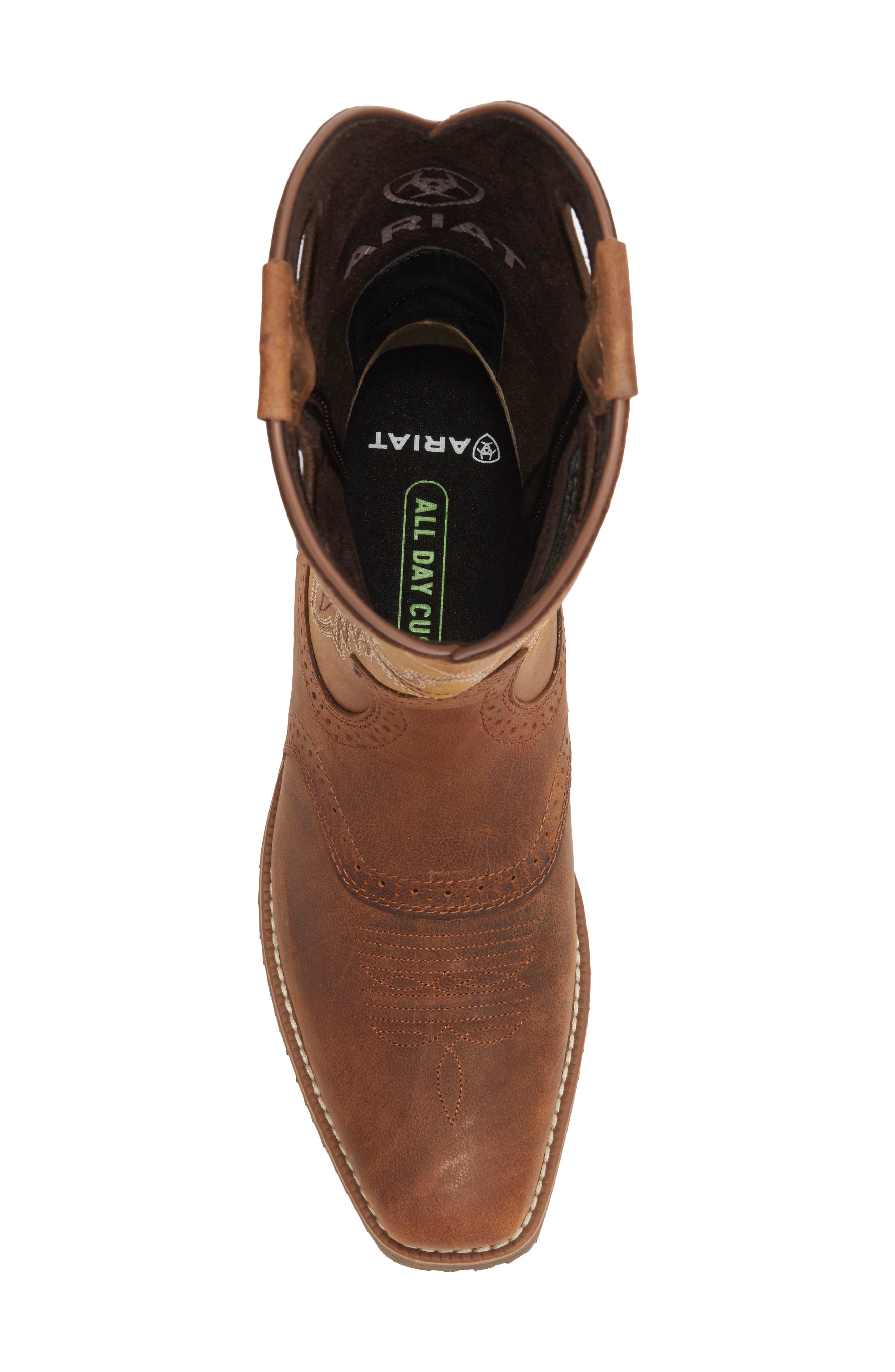 Ariat Hybrid Roughstock Square Toe Cowboy Boot, Alternate, color, Brown