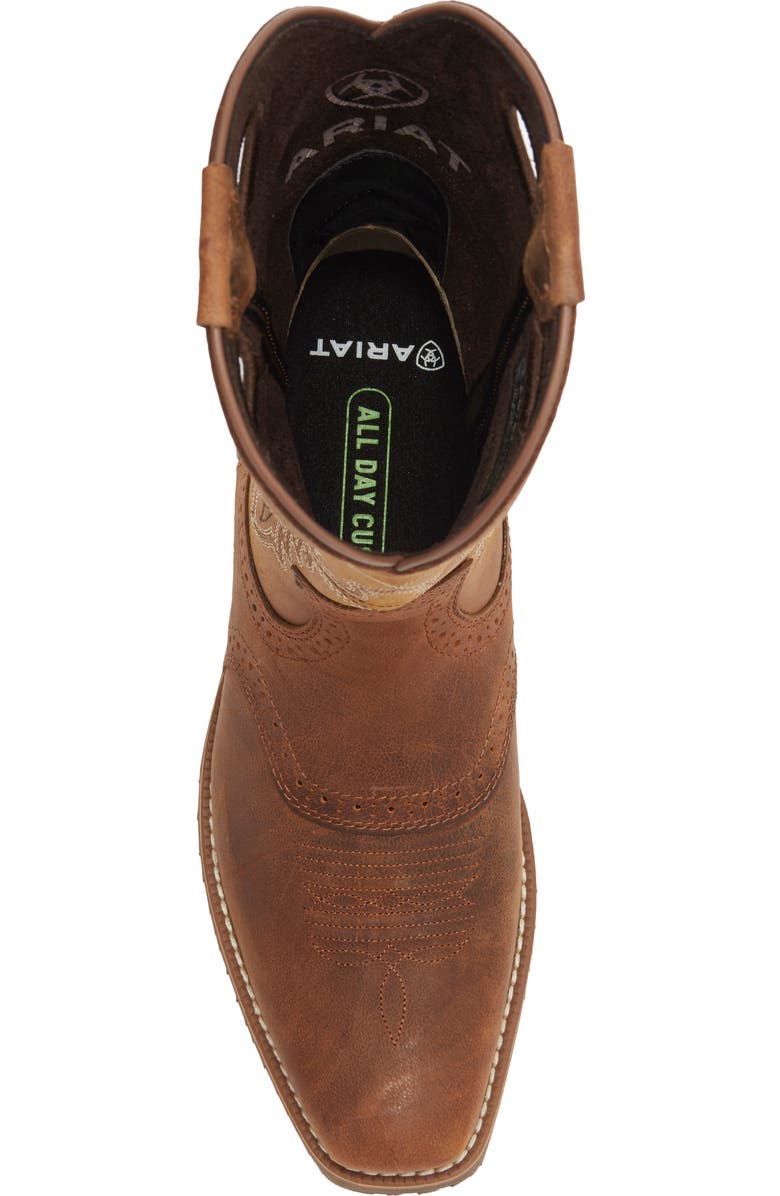 Ariat Hybrid Roughstock Square Toe Cowboy Boot, Alternate, color, Brown