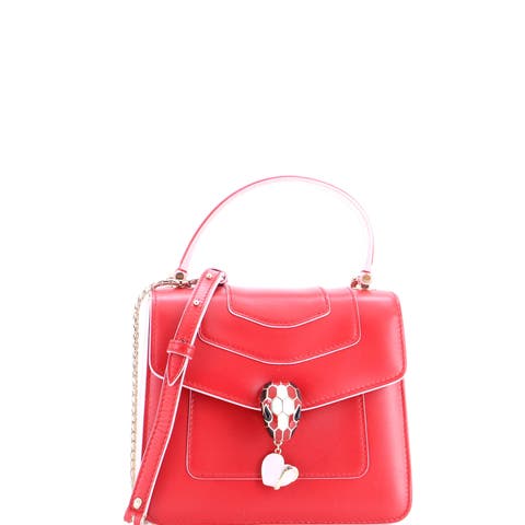 Serpenti Forever Dangle Top Handle Bag Leather Small