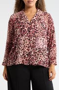 T Tahari Long Sleeve Crop Utility Button-Up Shirt