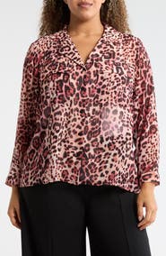 T Tahari Long Sleeve Crop Utility Button-Up Shirt