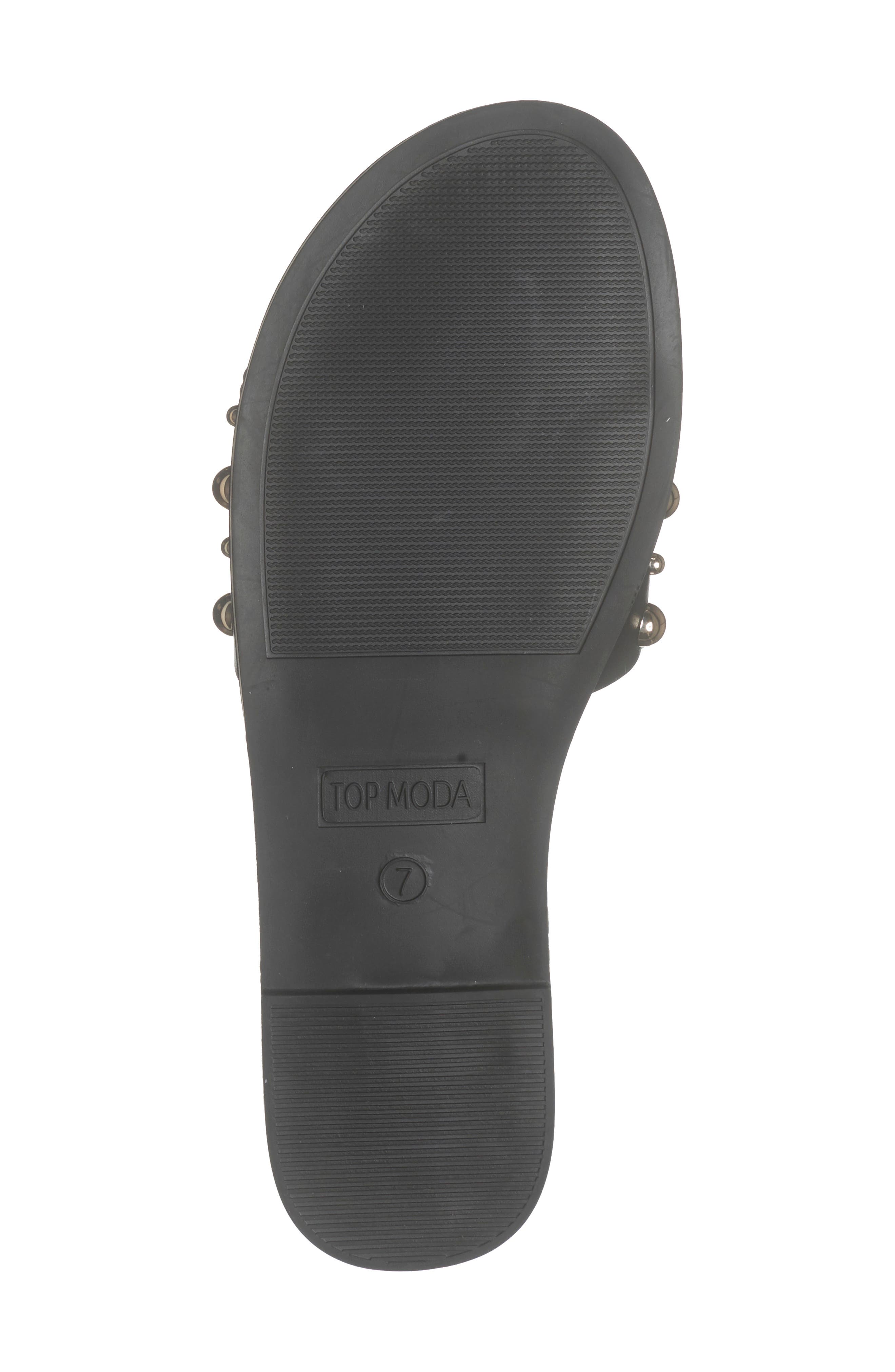 TOP MODA Mick Flat Sandal, Alternate, color, Black Pu