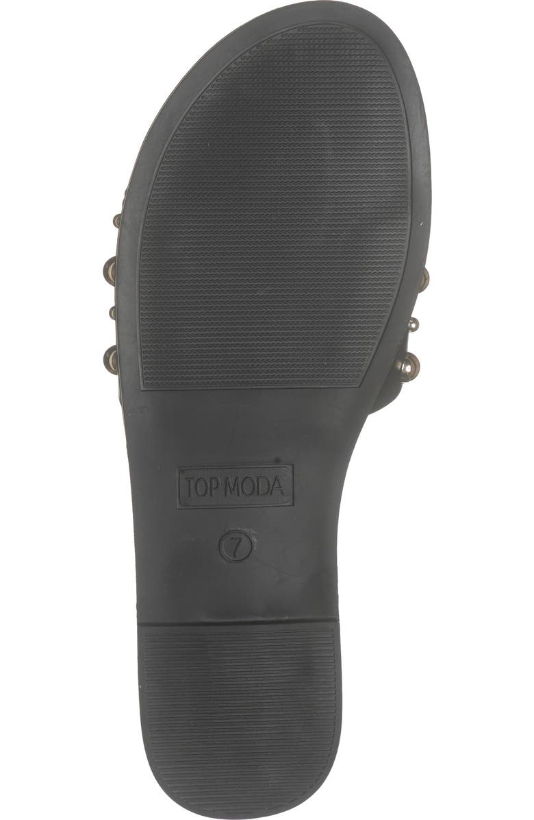 TOP MODA Mick Flat Sandal, Alternate, color, Black Pu