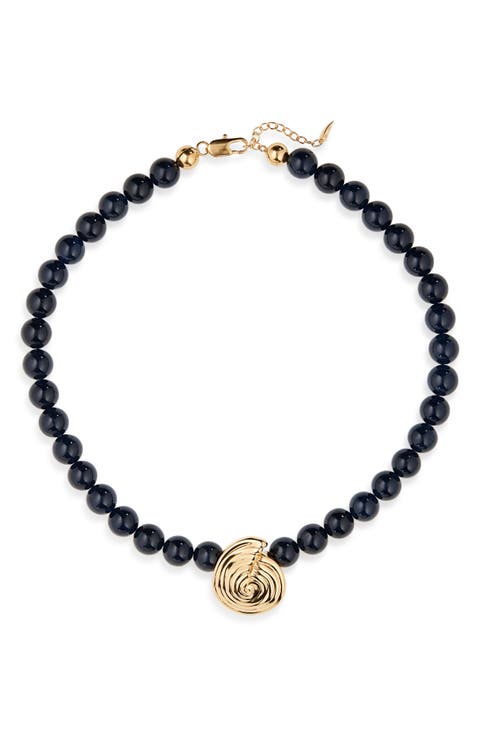 Beaded Spiral Pendant Necklace