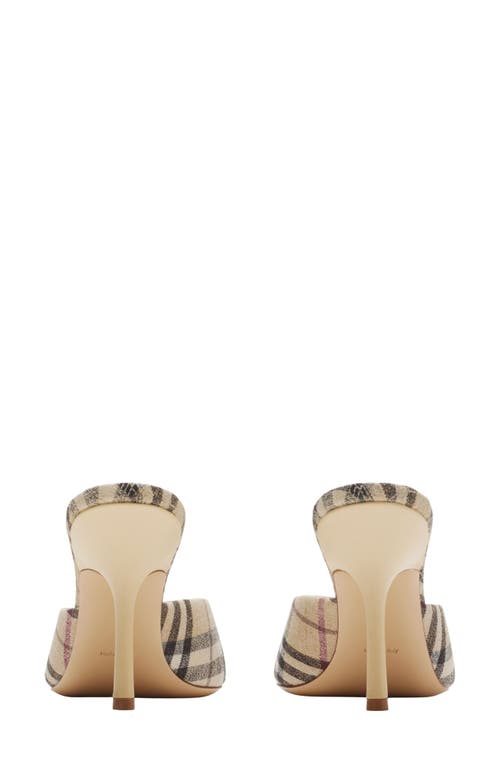 Burberry 90mm Lf Mews Check Textile Mules In Alabaster Ip Check