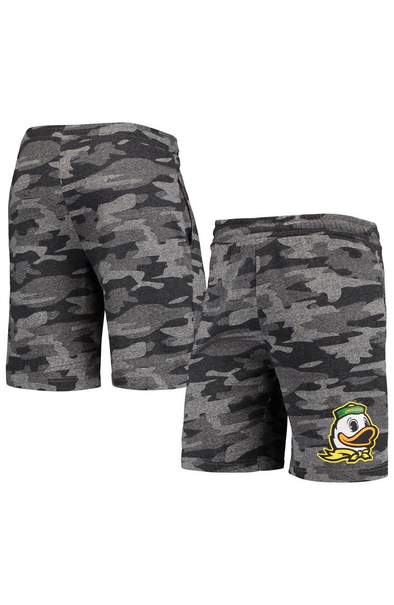 CONCEPTS SPORT Men's Concepts Sport Charcoal/Gray Oregon Ducks Camo Backup Terry Jam Lounge Shorts, Main, color, 