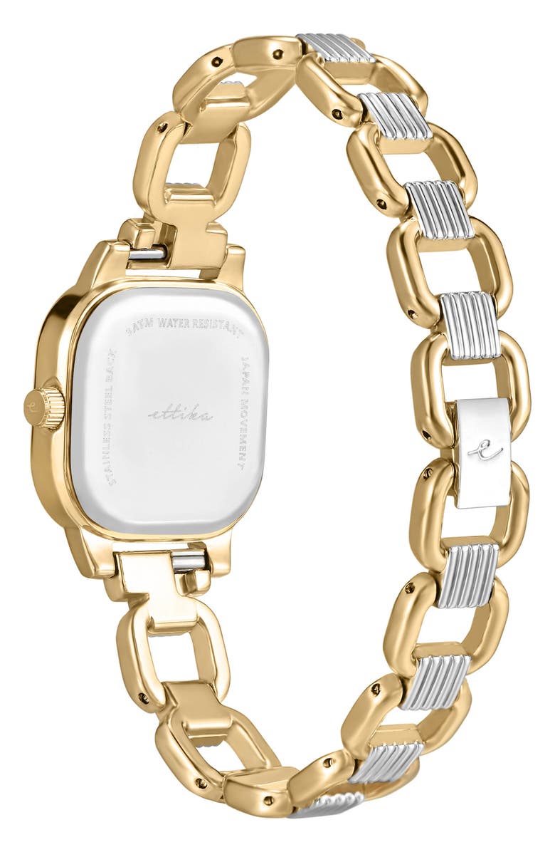 Ettika Classic Square Bracelet Watch & Leather Strap Set, Alternate, color, Black