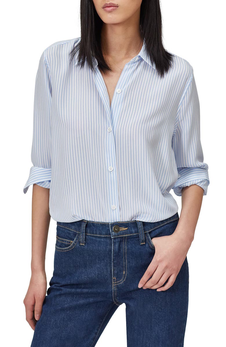 Equipment Essential Stripe Silk Shirt, Main, color, 
