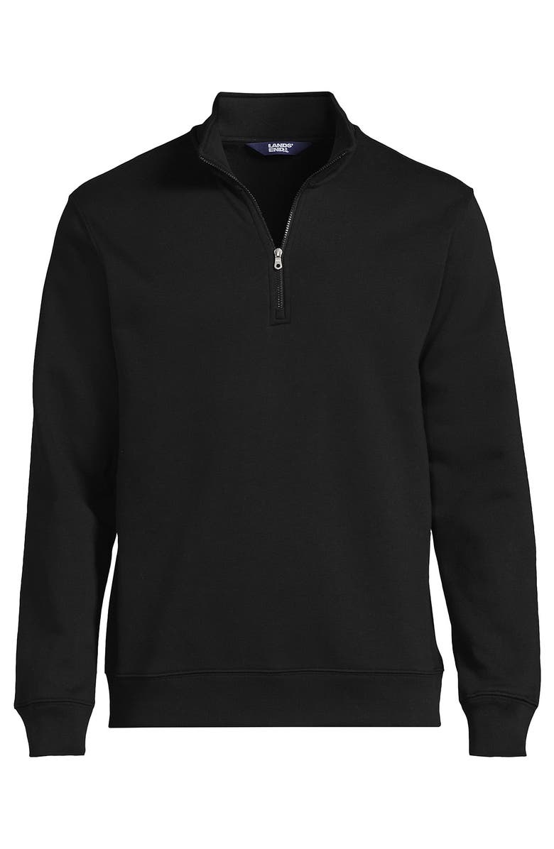 Lands' End Adult Quarter Zip Sweatshirt, Alternate, color, Black
