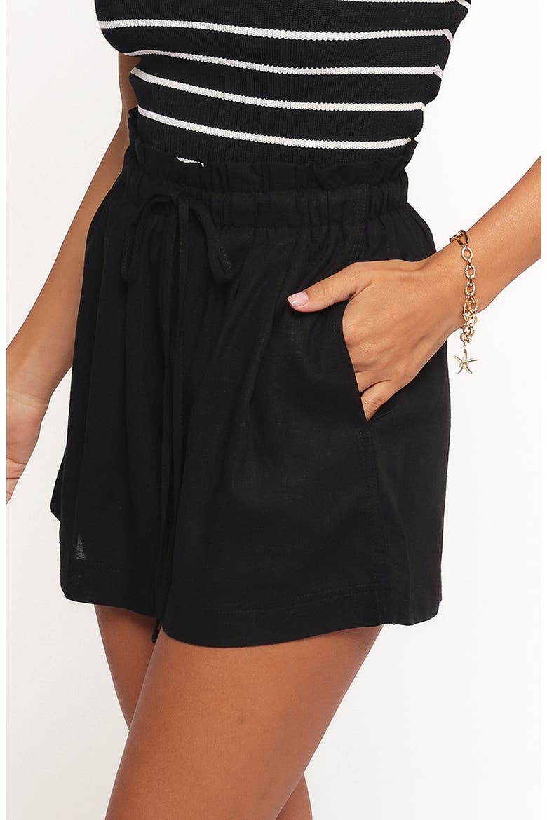 Wanda Paperbag Waist Shorts, Alternate, color, BLACK