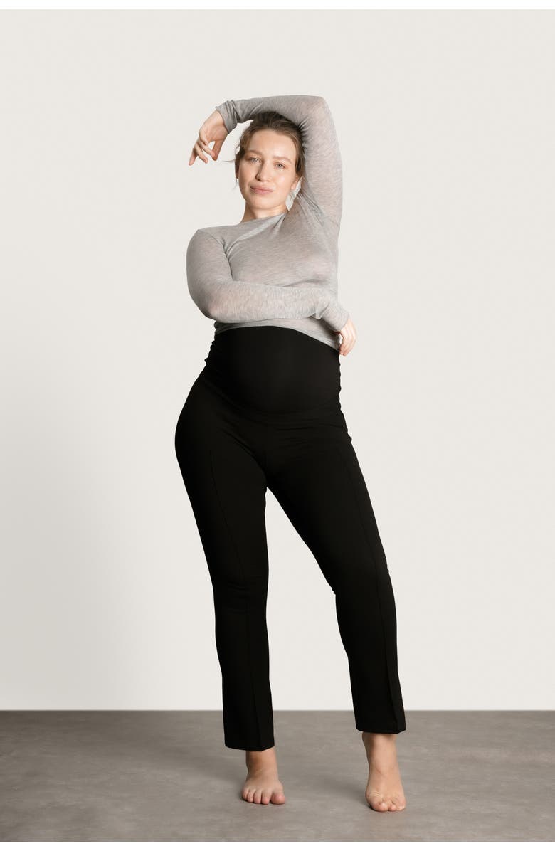 Nom Maternity London Maternity Tailored Over-the-Belly Pants, Main, color, Black