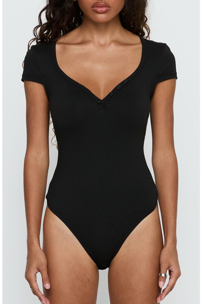 Laretta Button Up Bodysuit, Main, color, BLACK