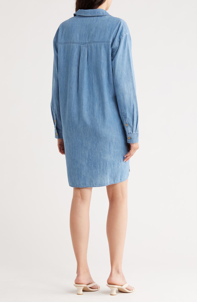 Melrose and Market Long Sleeve Chambray Shirt Dress, Alternate, color, Medium Wash