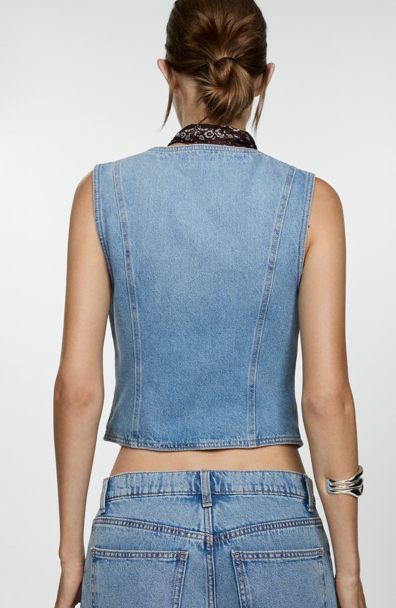 MANGO Denim Vest, Alternate, color,