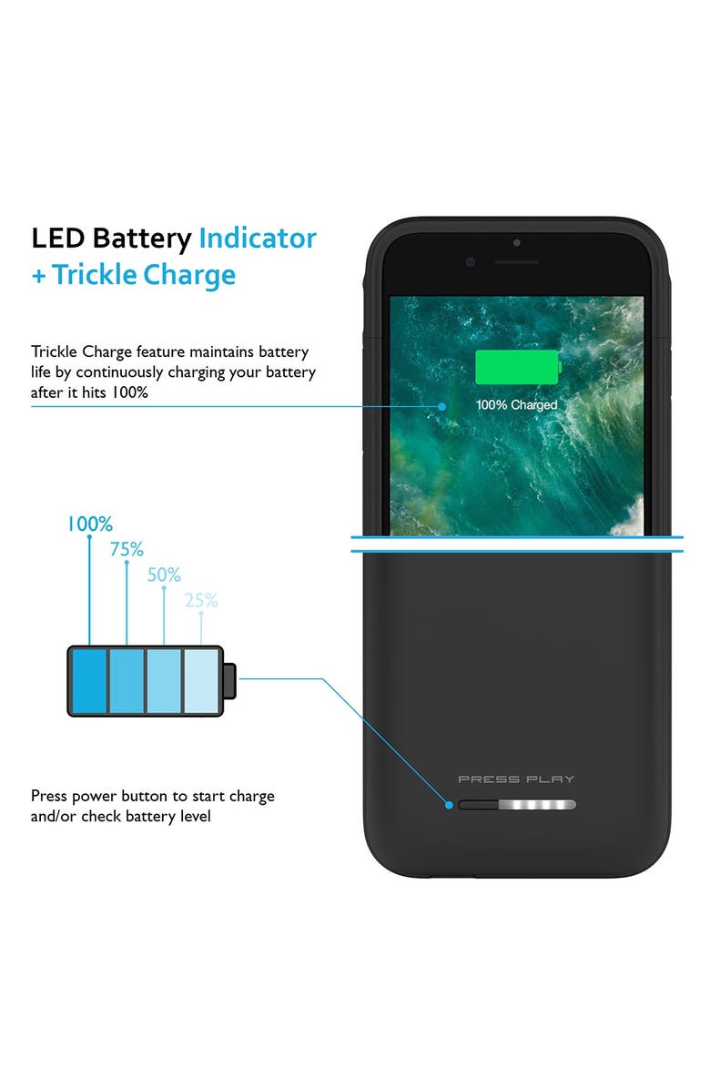 PRESS PLAY MFi Nero Battery iPhone 8/7 Case - Black, Alternate, color,