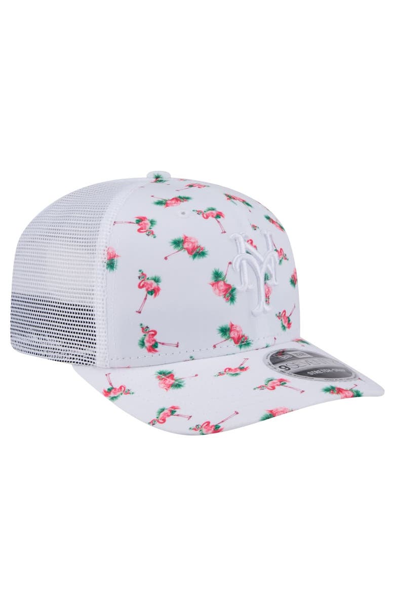 New Era Men's New Era  White New York Mets Flamingo Mesh Back 9SEVENTY Stretch-Snap Hat, Alternate, color, 