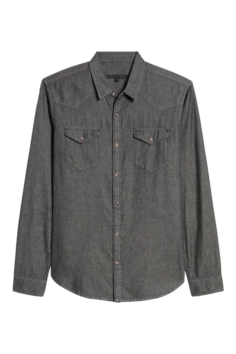 Clint Snap-Up Western Shirt, Alternate, color, BLACK