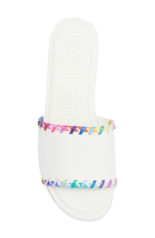 Karl Lagerfeld Paris Cenie Slide Sandal In Bright White
