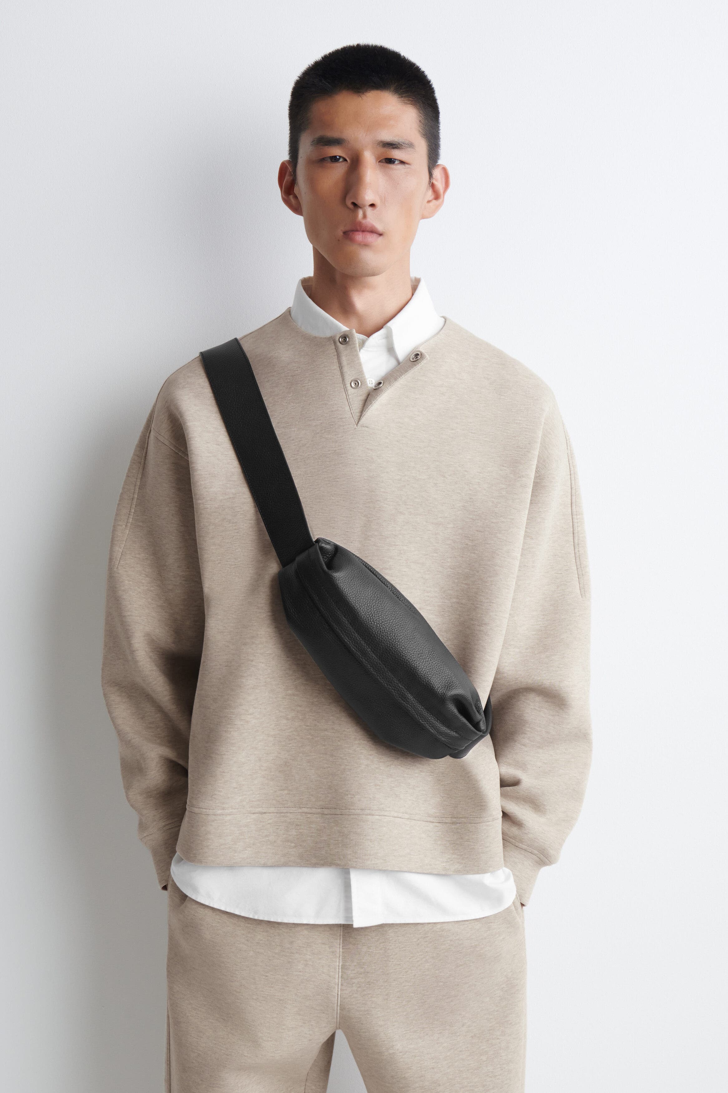 Module Crossbody Bag - Leather, Alternate, color, BLACK