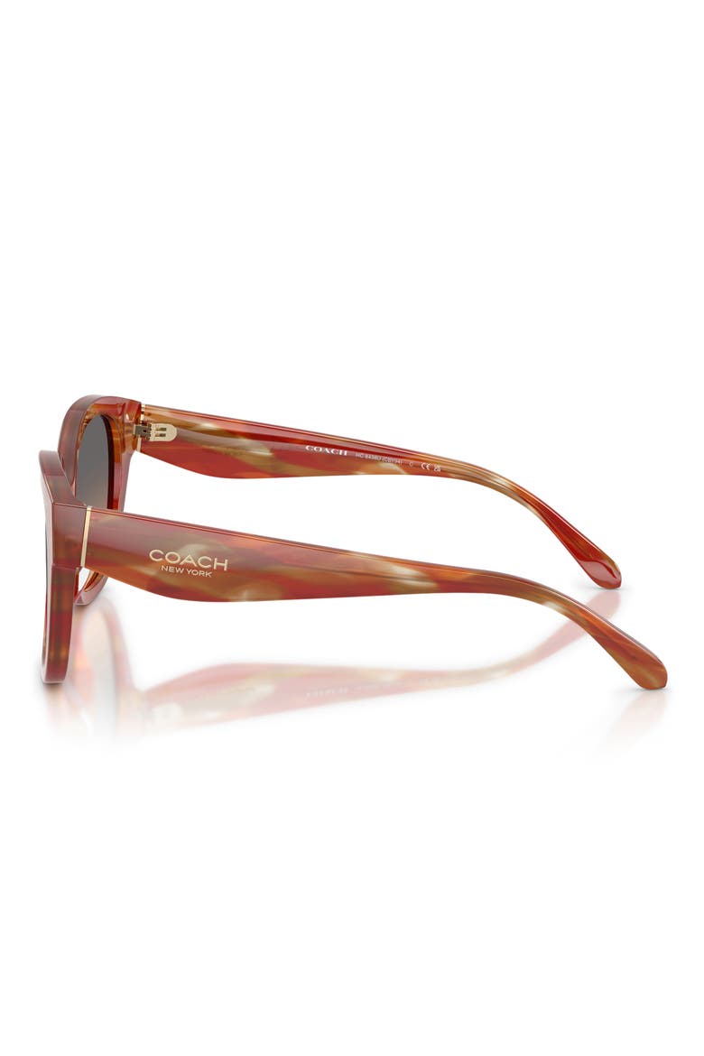 56mm Gradient Square Sunglasses, Alternate, color, STRIATED CHESTNUT / PEACH