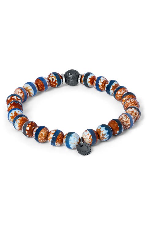 Men's Lhasa Graffiato Beaded Bracelet